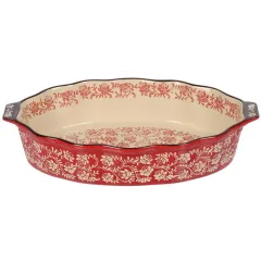 Форма для выпечки керамика Спектр Ветви на красном, фигурная, 39.7х25.2х7.7 см (Y6-10303)(462731)