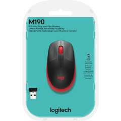 Мышь Logitech M190 красный/черный