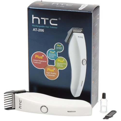 Машинка для стрижки HTC AT-206 белая (сеть/акб)