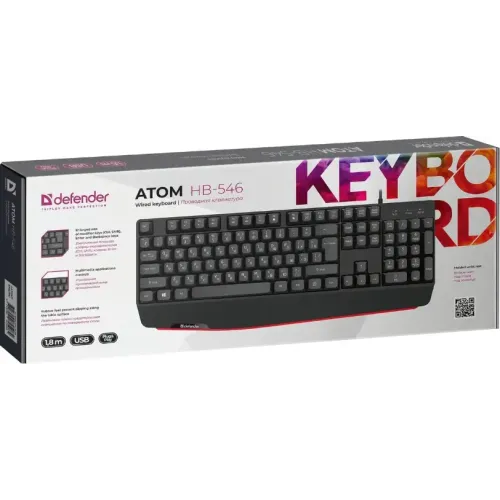 Клавиатура Defender Atom HB-546 RU черный (45546) (*5)