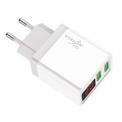 СЗУ Vixion VH-12 3.1A Smart IC с дисплеем PRO белый