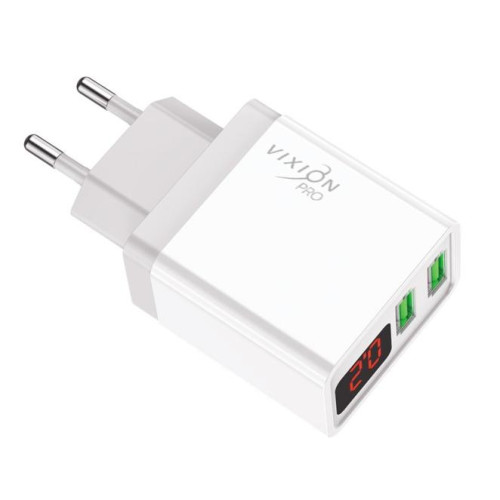 СЗУ Vixion VH-12 3.1A Smart IC с дисплеем PRO белый