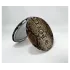 Зеркальце косметическое складное, экокожа, змея, круглое., коричневый/золотой/черный