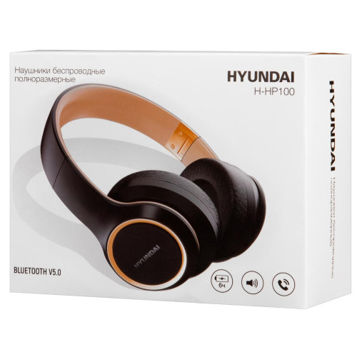 Гарнитура Bluetooth Hyundai H-HP100B черный/белый