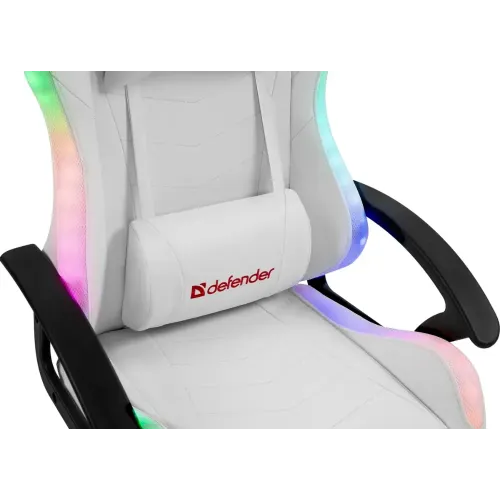 Кресло игровое Defender FACTOR X RGB экокожа белый