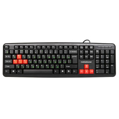 Клавиатура NAKATOMI KN-02U USB черный-красный
