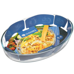 Форма для выпечки стекло DANIKS, овальная, 39.2х22.4х5.3 см, 4 л (HSAP40LT)(361438)