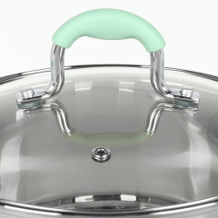 Ковш нерж. Daniks Гринери, индукция, силикон.руч., 1,7 л.(SD-23-16SP)