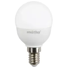 Лампочка E14 светодиод.5Вт 3000К SMARTBUY Р45 шар (350Lm)