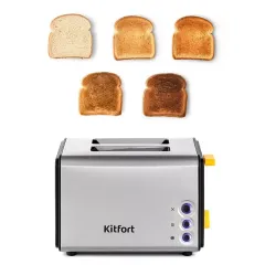 Тостер Kitfort КТ-6203 нержавеющая сталь/черный