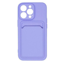 Бампер Apple iPhone 13 Pro ZIBELINO Silicone Card Holder сиреневый защита камеры