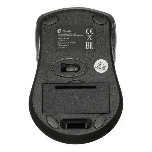 Мышь Оклик 485MW черный оптическая (1600dpi) беспроводная USB (2but)