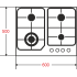 Стол газовый ATLAN 4 PA 60 IN MSTSQ (*7)