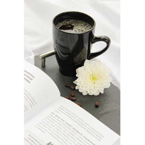 Кружка 300 мл., керамика, ДОЛЯНА Coffee break, чёрная (6486558)