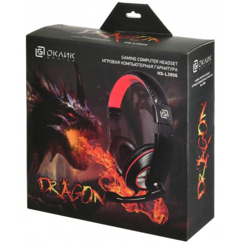 Гарнитура Oklick HS-L390G DRAGON черный/красный