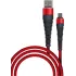 Кабель USB 2.0 A вилка - Type C 1 м Borasco 3А Fishbone усиленный красный