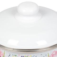 Кастрюля СтальЭмаль, Мозаика белоснежная, эмаль, индукция , 2л, 1RB181M (279557)