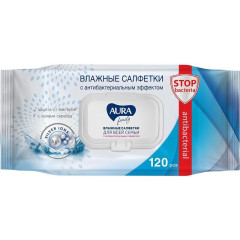 Салфетки влажн. AURA FAMILY антибактериальные, 120 шт.