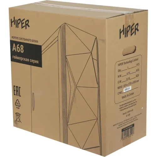 Корпус Hiper A68 черный без БП mATX