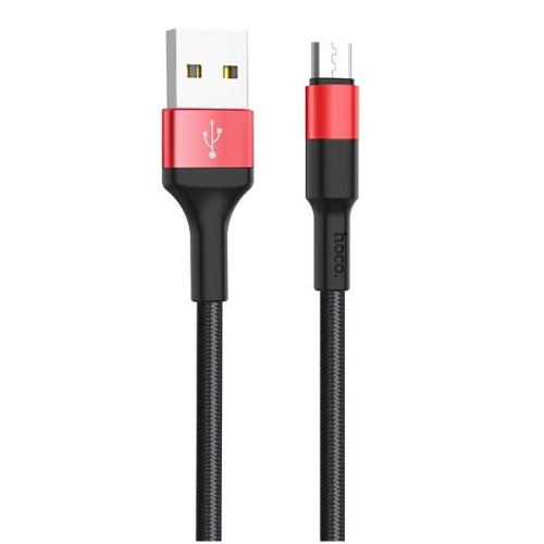 Кабель USB 2.0 A вилка - microUSB 1 м HOCO X26 Black Red