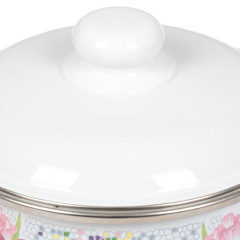 Кастрюля СтальЭмаль, Мозаика белоснежная, эмаль, индукция, 5л (1RB241M)(279560)