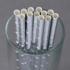 Трубочки для коктейля «Звёзды», серебро, набор 12 шт.(9686267)