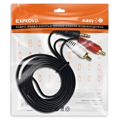 Кабель Jack вилка - 2 RCA 1.5 м EXPLOYD EX-K-1403