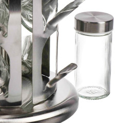 Набор для специй СПЕКТР на подставке, стекло/сталь, серебристый, 16 шт, Y4-6405 (A8816)