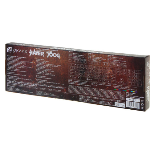Клавиатура Oklick 780G SLAYER черный USB LED