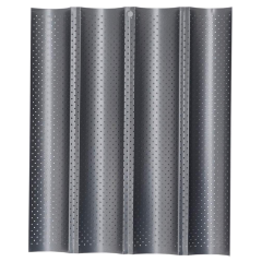 Форма для выпечки сталь Доляна «Багет», перфорирован., 38х31х2,5 см, черный (3562495)