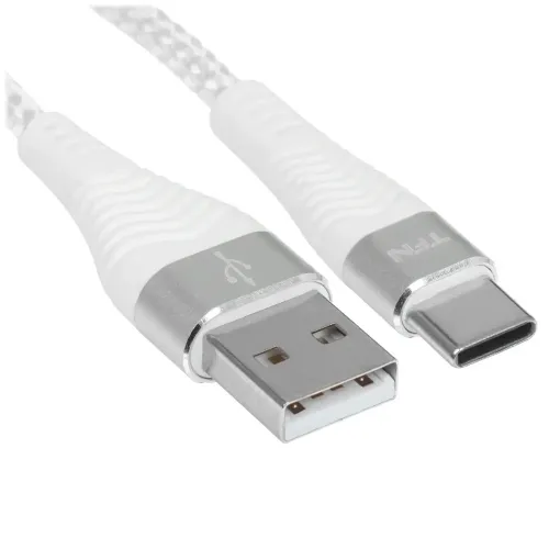 Кабель USB 3.0 A вилка - Type C 2 м TFN, TFN-CFZUSBCUSB2MWH белый