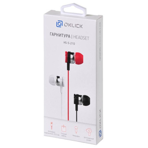 Гарнитура Oklick HS-S-210 красный
