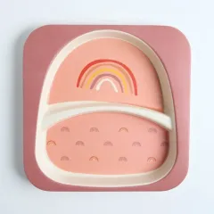 Тарелка детская из бамбука NN, 2-х секционная, микс (4298764)