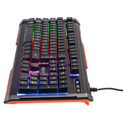 Клавиатура Oklick 710G черный/серый USB Multimedia LED