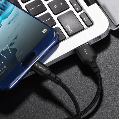 Кабель USB 2.0 A вилка - Type C 1 м Borofone BX20 нейлон (Black)