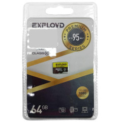 Карта micro-SD 64 GB EXPLOYD EX064GCSDXC10UHS-1-ElU3 w Class10 UHS-1 Elite