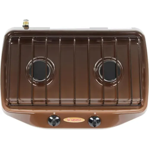 Настольная газовая плита GEFEST 700-02 коричневая (2 конфорки)