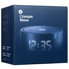 Умная колонка Яндекс.Станция Мини Новая синяя(с часами)