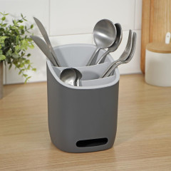 Подставка для столовых приборов Idea ИЗЛИ, пластик, 25х14,5х19 см, графит (9541908)