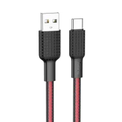 Кабель USB 2.0 A вилка - Type C 1 м HOCO X69 Black Red