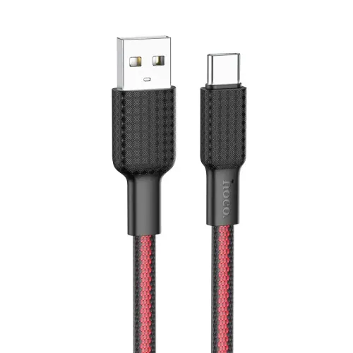 Кабель USB 2.0 A вилка - Type C 1 м HOCO X69 Black Red
