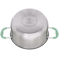 Кастрюля Daniks Гринери, нерж., индукция, силикон. ручки мятные 2,5 л. (SD-23-18)