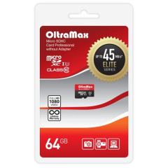 Карта micro-SD 64 GB OLTRAMAX OM064GCSDXC10UHS-1-ElU1 w Class 10 UHS-1 Elite 