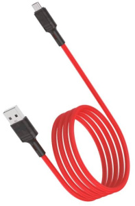 Кабель USB 2.0 A вилка - microUSB 1 м Vixion 2.4A VX-07m PRO красный