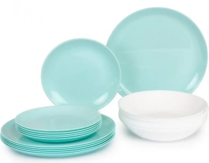 Набор столовый LUMINARC Diwali Light Turquoise and White, 18 пр. (P5912)