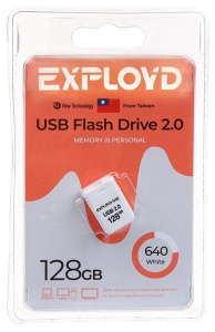 Карта USB2.0 128 GB EXPLOYD 640 белый