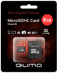 Карта micro-SD 8GB QUMO CLASS 10+адаптер