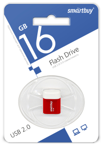 Карта USB2.0 16 GB SMARTBUY Lira RED (SB16GBLARA-R)