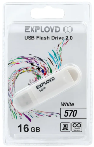 Карта USB2.0 16 GB EXPLOYD 570 белый