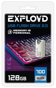 Карта USB2.0 128 GB EXPLOYD EX-128GB-700-Silver